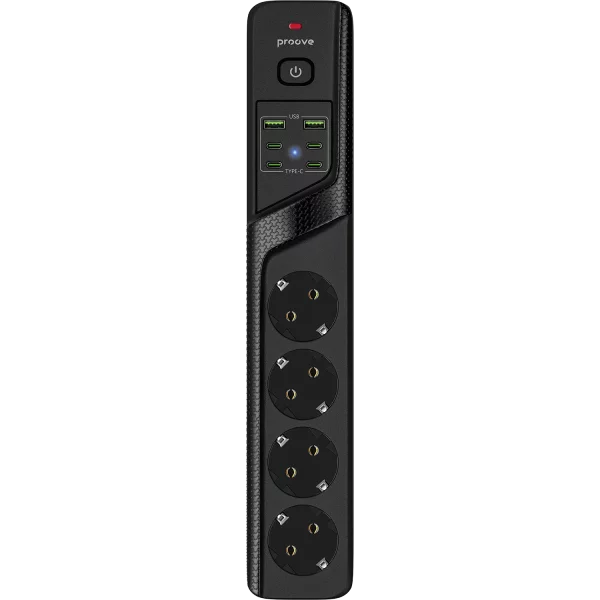 Power Strip Proove Power Socket P-04C (4 EU AC Power Sockets + 2 USB + 4 Type-C) 2М