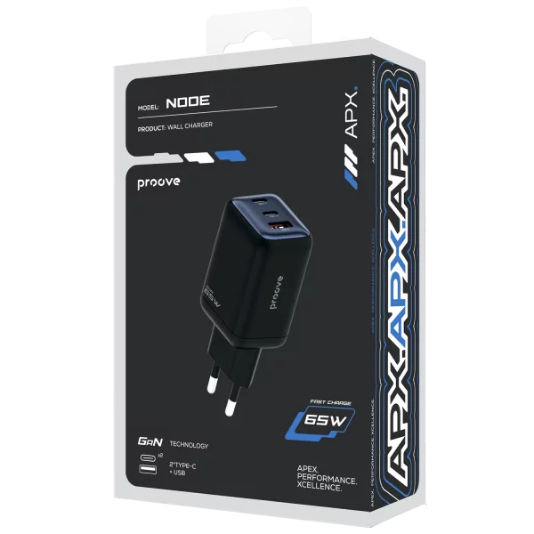 Wall Charger Proove APX Node 65W GaN (2*Type-C +USB) - photo 4
