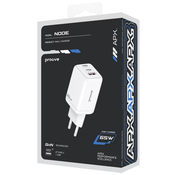Wall Charger Proove APX Node 65W GaN (2*Type-C +USB) - photo 4