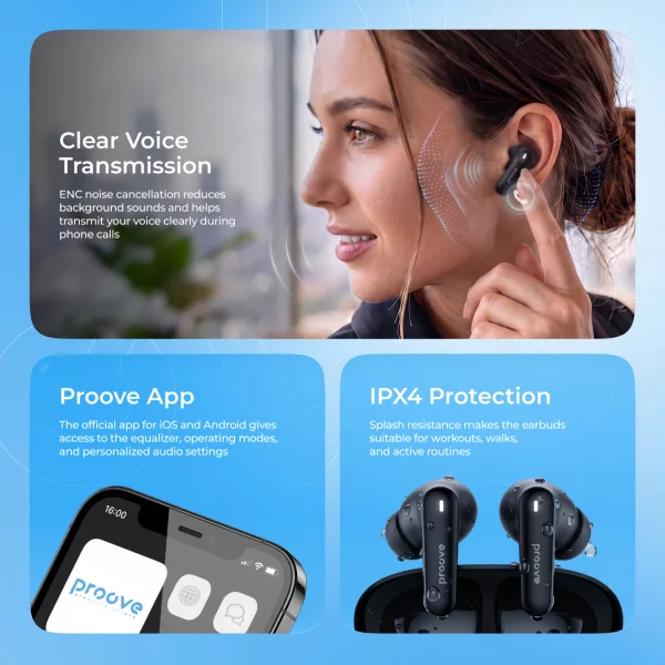 Wireless Earphones Proove Blitz II TWS with Hybrid ANC (APP) - Photo 6