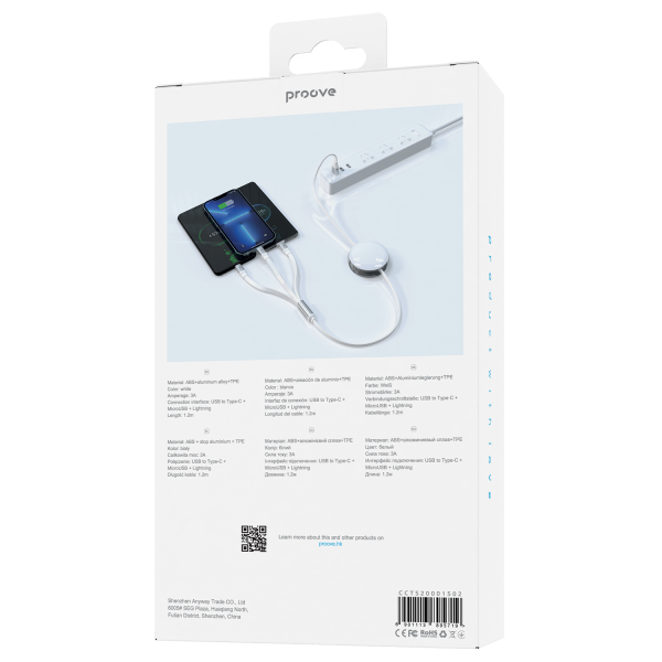 Cable Proove Triple Sync 3 in1 Type-C + Micro USB + Lightning (1.2m) - Photo 1