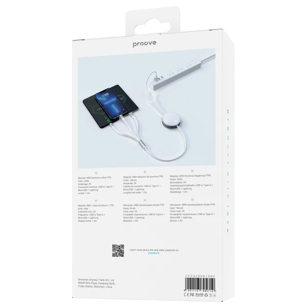 Cable Proove Triple Sync 3 in1 Type-C + Micro USB + Lightning (1.2m) - Photo 2