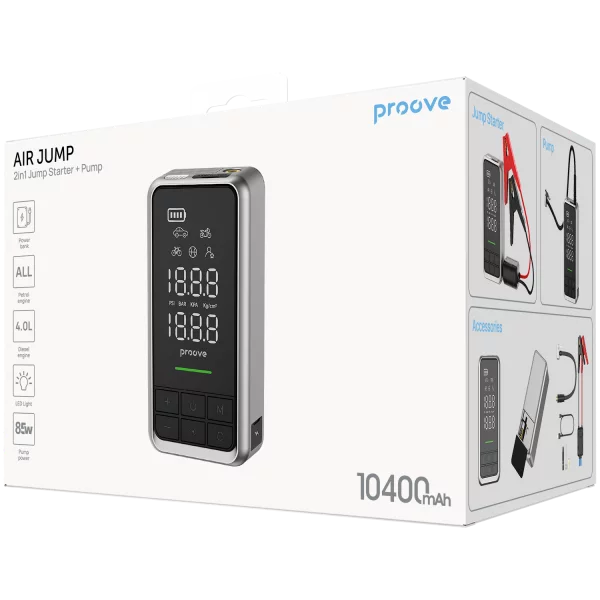 Car Jump Starter Proove 2 in 1 Air Jump + Pump 10400mAh 1000A - 照片 10