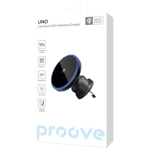 Car Mount With Wireless Charger Proove UNO QI - Photo 1