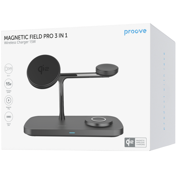 Wireless charger Proove Magnetic Field Pro 3 in 1 Qi2