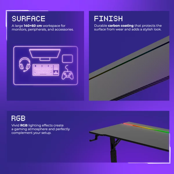 Table Proove Gaming Glitch - fotoğraf 3