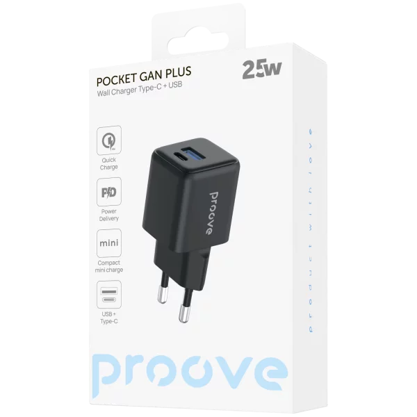 Wall Charger Proove Pocket GaN Plus 25W (Type-C + USB) - Foto 4
