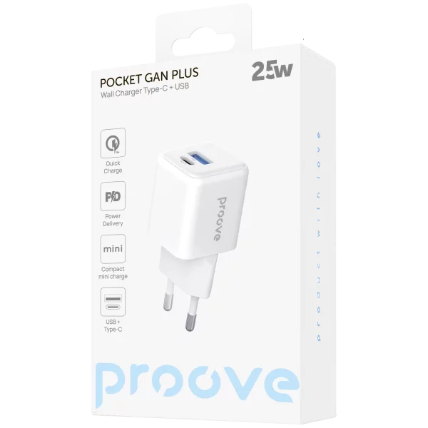 Wall Charger Proove Pocket GaN Plus 25W (Type-C + USB) - Foto 4