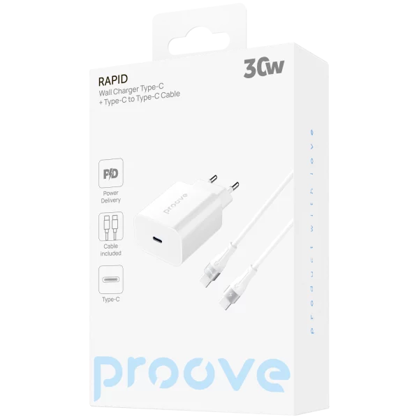 Wall Charger Proove Rapid 30W (Type-C) + Cable Type-C to Type-C - photo 1